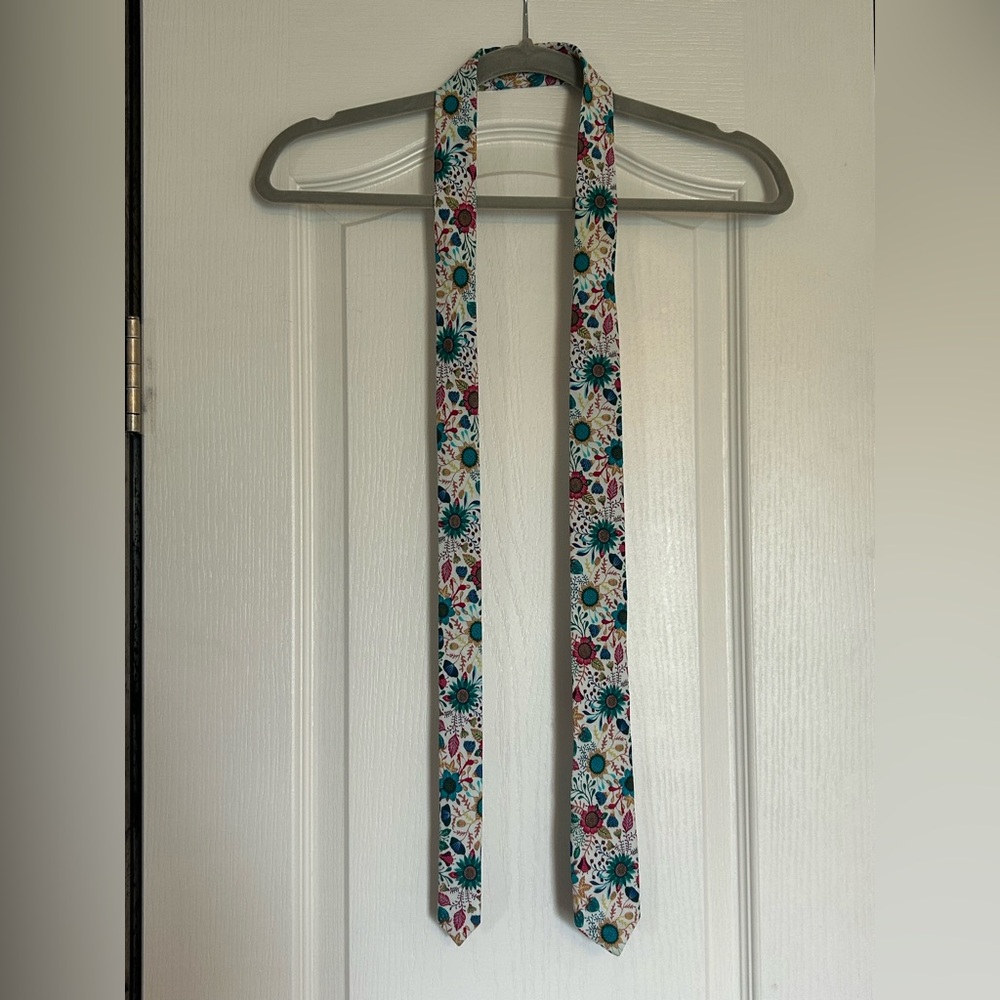 Original Penguin Floral Patterned Skinny Tie 100% Cotton